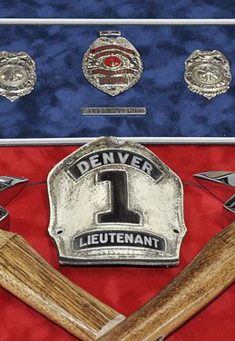 gifts for firemen, framing awards, framing badges, picture framing in colorado, framing companies in colorado